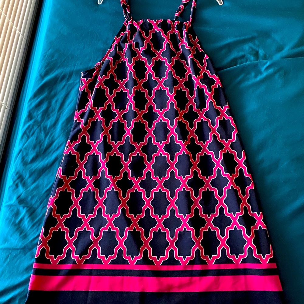 Navy and Hot pink crown and ivy sundress
